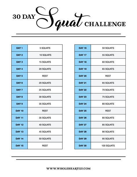 30 day squat challenge for beginners.